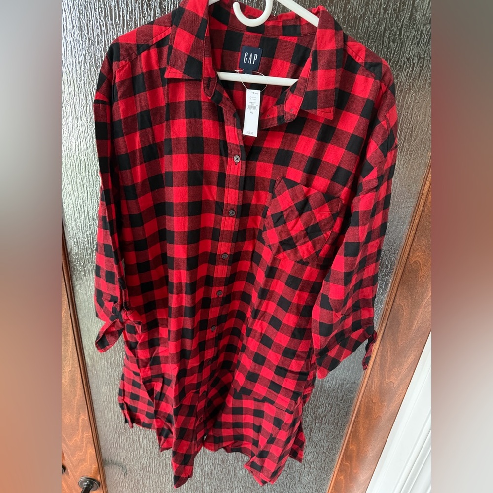 GAP Red and Black Checkered Dress NWT